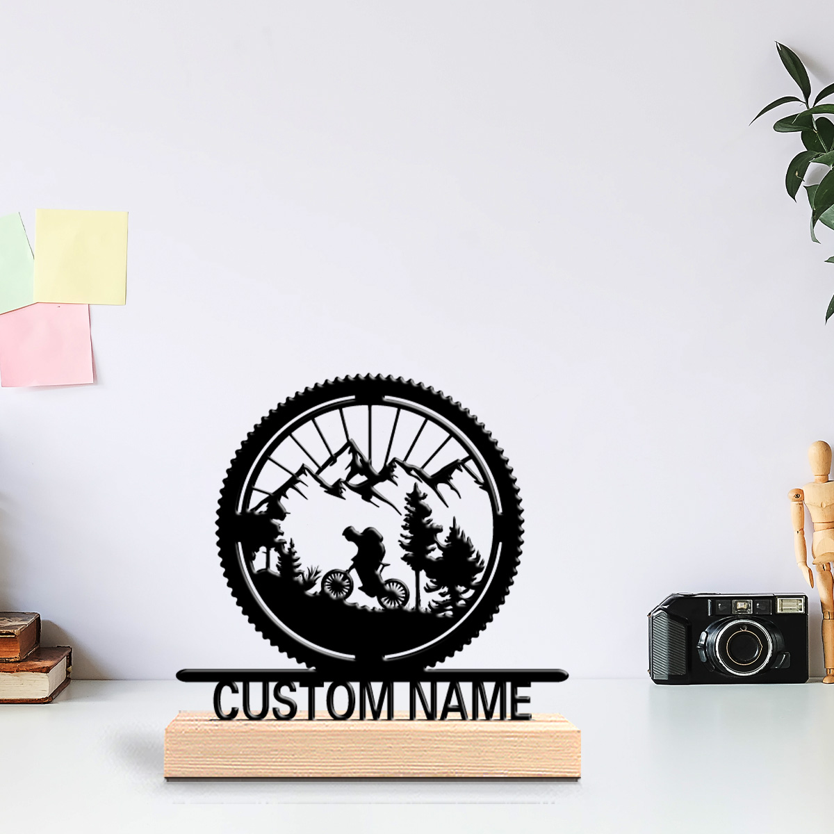 Art Craft Names - งานประติมากรรมเหล็ก 1 ชิ้น รูปแบบสร้างสรรค์ ตกแต่งด้วยชื่อส่วนตัว พร้อมฐานไม้