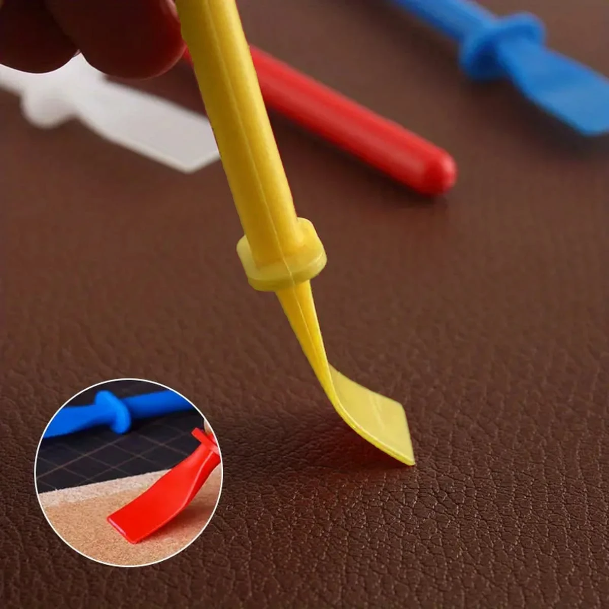 Art Craft Glue - ไม้พายโพลีโพรพิลีนพร้อมที่ขูดสี, แท่งทา กาว, งานฝีมือ DIY, เหมาะสำหรับงานศิลปะและงานหนังเทียม,