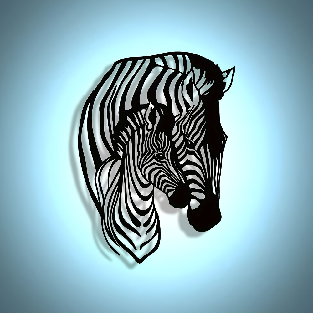 Art Craft Zebra - งานศิลปะติดผนังโลหะลายม้าลายสไตล์มินิมอลที่หรูหรา - เหมาะสำหรับตกแต่งบ้าน สำนักงาน และร้านกาแฟ |