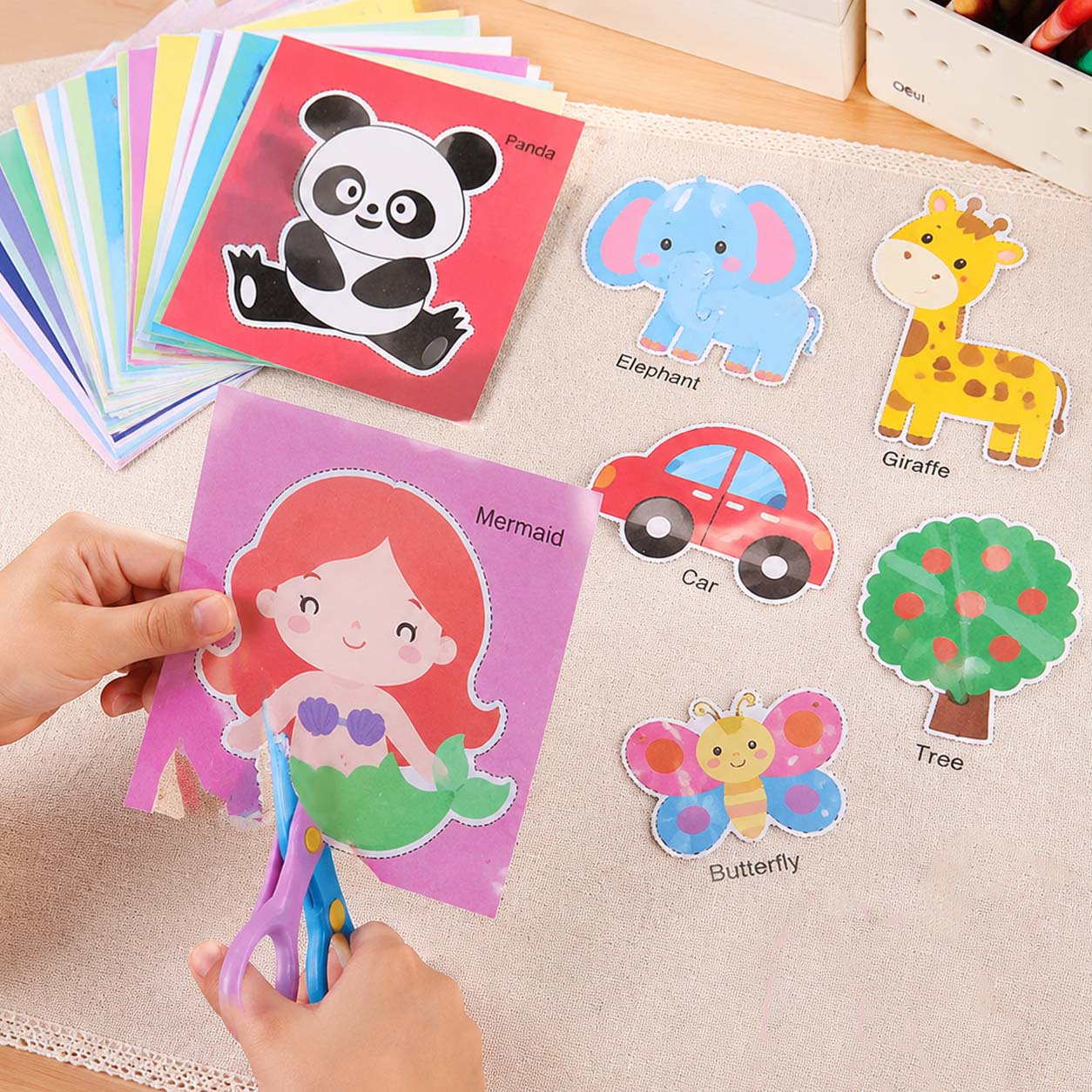 Art Craft Easy With Paper - ชุดตัดกระดาษงานฝีมือ – แผ่นกระดาษไดคัทแบบพิมพ์ล่วงหน้าสำหรับงานศิลปะ DIY ง่ายๆ, ของตกแต่งผนัง,
