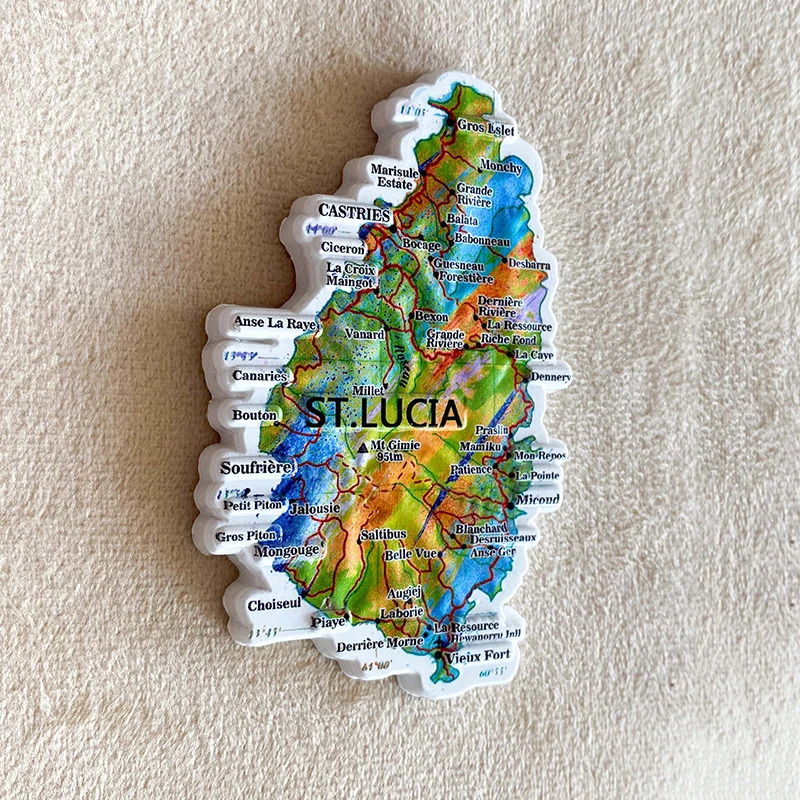 Art Craft Magnet - ของที่ระลึกการท่องเที่ยวเซนต์ลูเซีย 1 ชิ้น ของตกแต่งบ้าน งานศิลปะและงานฝีมือ ของขวัญ
