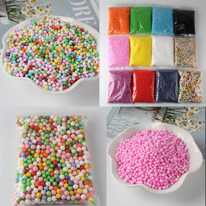 Art Craft Earth Day - 10g 2.5-3 มม.ลูกปัดโฟมที่มีสีสันลูกปัดโฟมลูกบอลโฟมศิลปะหัตถกรรมตกแต่งของขวัญกล่องแจกัน Bobo Ballon Fillter