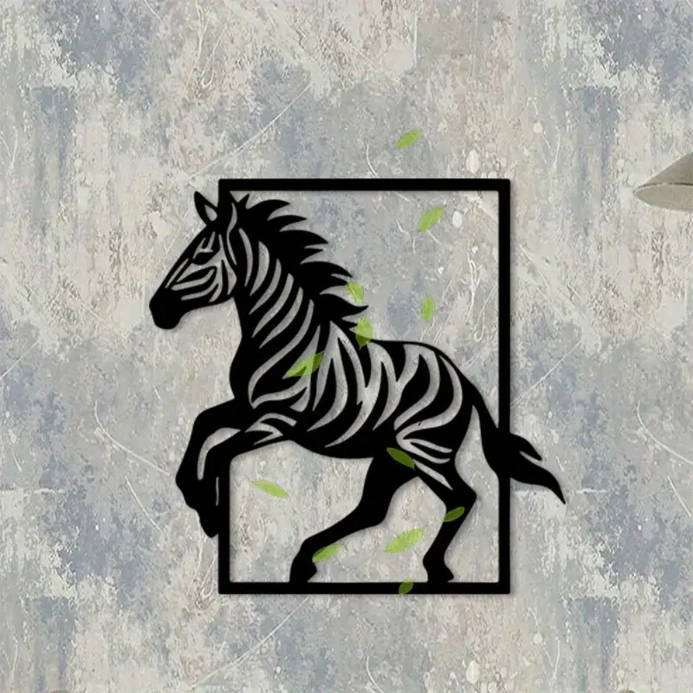 Art Craft Zebra - CIFBUY งานศิลปะติดผนังโลหะ รูปม้าลาย งานฝีมือเหล็ก ประติมากรรม ตกแต่งบ้าน