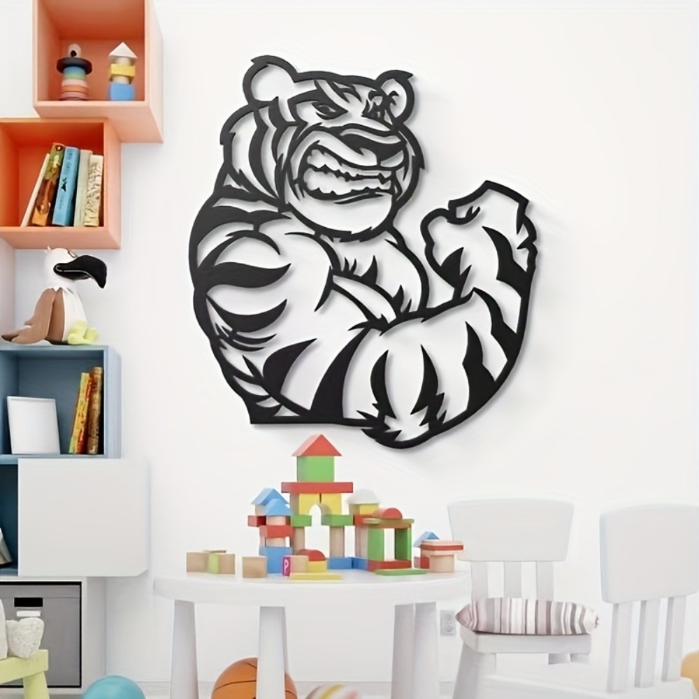Art And Craft Jungle - งานศิลปะติดผนังโลหะ CIFBUY รูปปั้นเสือดุร้าย ราชาแห่งป่า ของตกแต่งสัตว์ป่า งานฝีมือเหล็ก