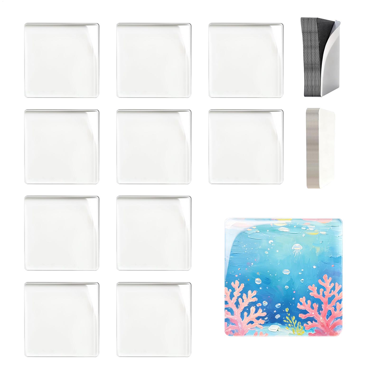 Art Craft Magnet - แม่เหล็กอะคริลิคทรงสี่เหลี่ยม DIY ชุด 10 ชิ้น พร้อมกาวในตัว