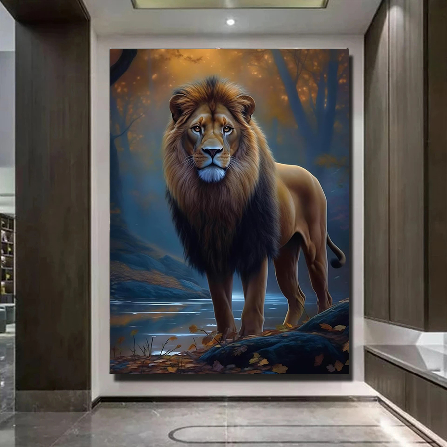 Art And Craft Jungle - 5D เพชรชุดสัตว์ป่า Lion Art DIY เพชรภาพอัญมณีศิลปะหัตถกรรมผู้ใหญ่ตกแต่ง