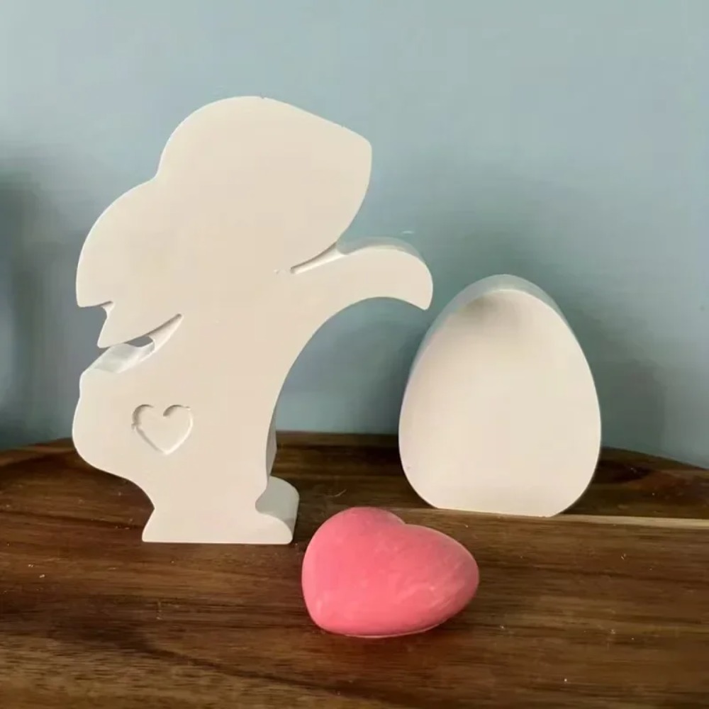 Art Craft Rabbit - แม่พิมพ์กระต่ายหัวใจคุณภาพสูงสำหรับเทศกาลอีสเตอร์ ทำจากคอนกรีต ซีเมนต์ ยิปซัม ซิลิโคน สำหรับงานฝีมือ