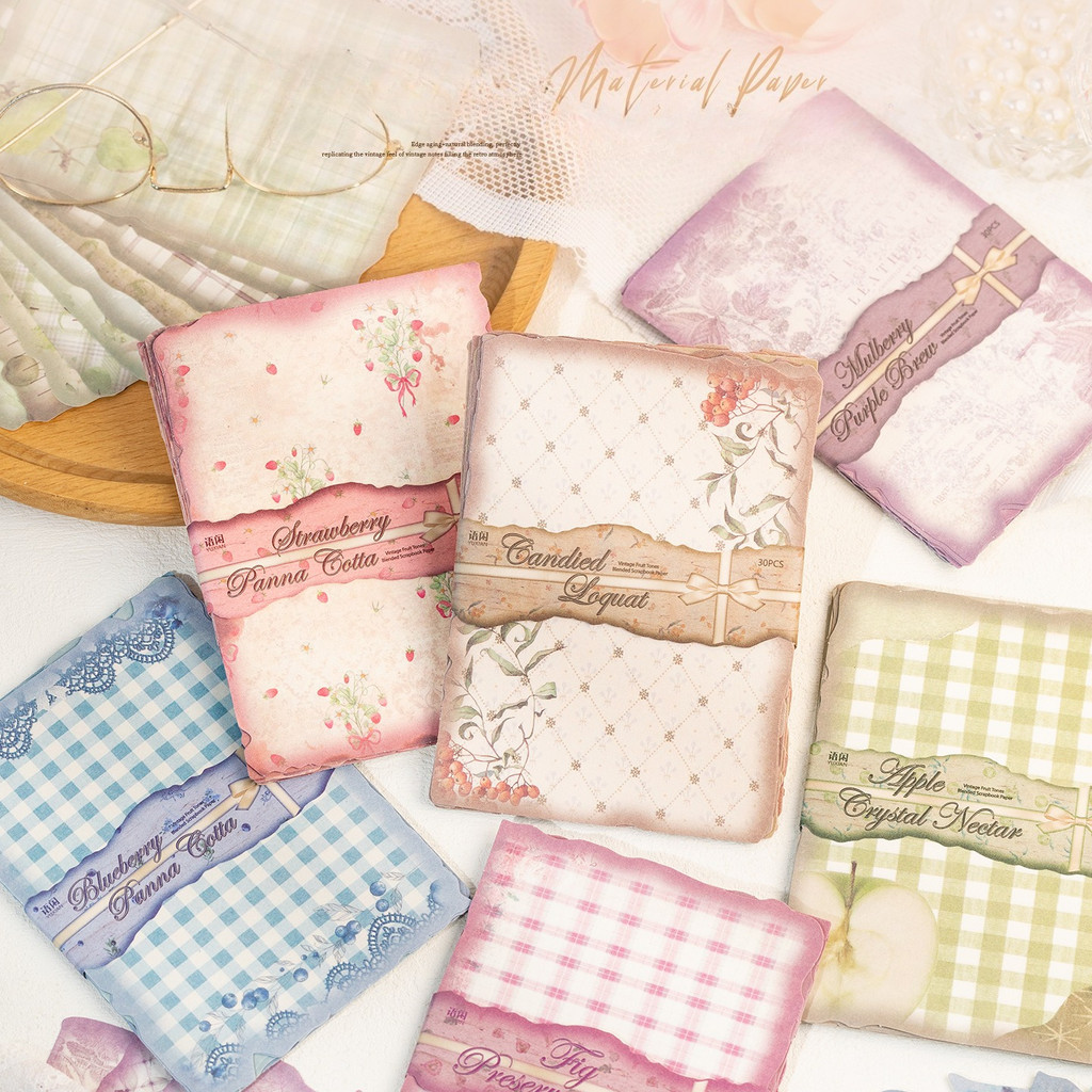 Art Craft Journal - กระดาษสมุดภาพจาระบันทึก 30 แผ่น อุปกรณ์สมุดภาพ กระดาษพื้นหลังสำหรับสมุดบันทึก งานประดิษฐ์