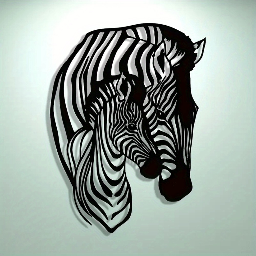 Art Craft Zebra - งานศิลปะติดผนังโลหะลายม้าลายสไตล์มินิมอลสุดหรู ของตกแต่งงานฝีมือสมัยใหม่สำหรับบ้าน สำนักงาน คาเฟ่ ห้องนั่งเล่น ห้องนอน