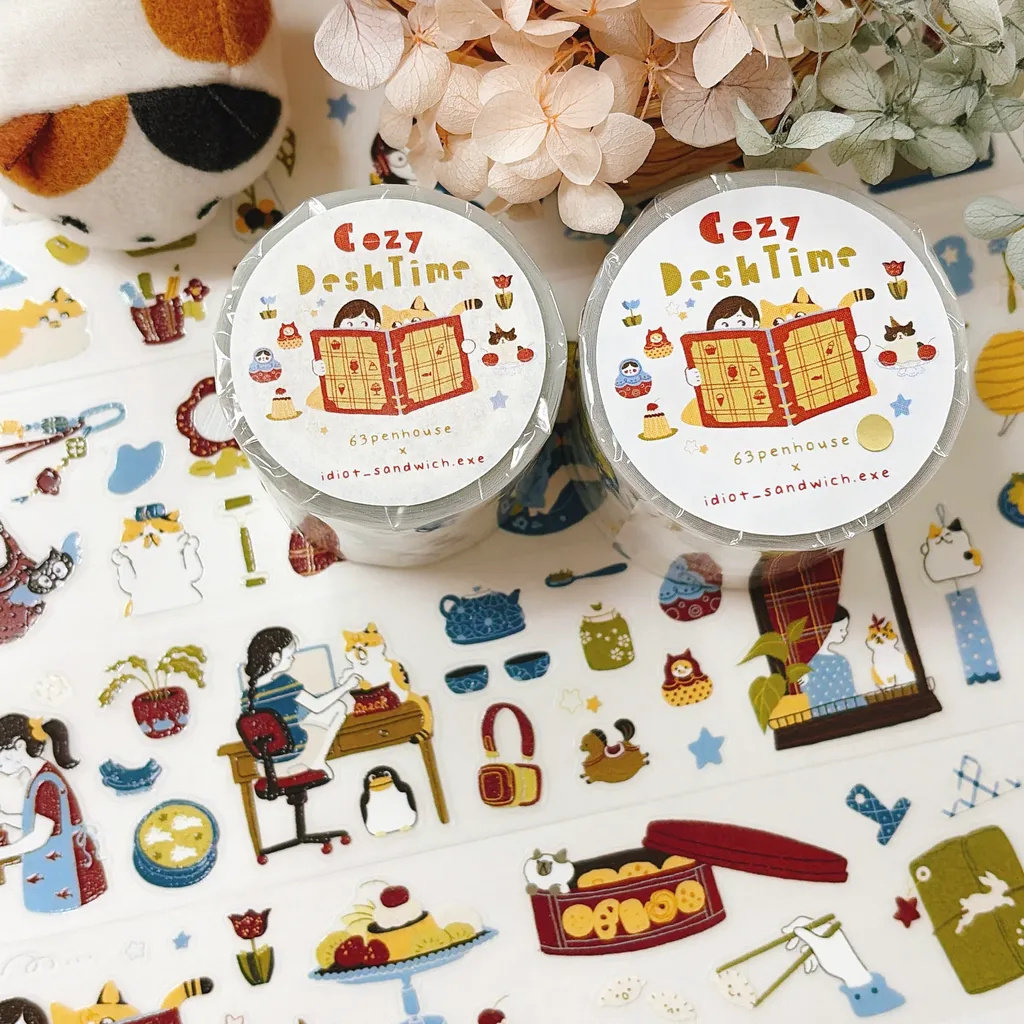 Washi Tape Rolls - เทปกระดาษวาชิ 63penhouse ลายวินเทจ Starry Whisper Cozy