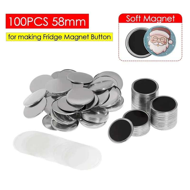 Art Craft Magnet - 50/100PCS 25-75 มม.แม่เหล็กตู้เย็น Badge Pin ปุ่ม