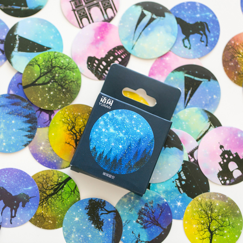 Art Craft 3 Year Old - 50 ชิ้น/เซ็ต Bright Starry Sky กระดาษสติกเกอร์ตกแต่ง