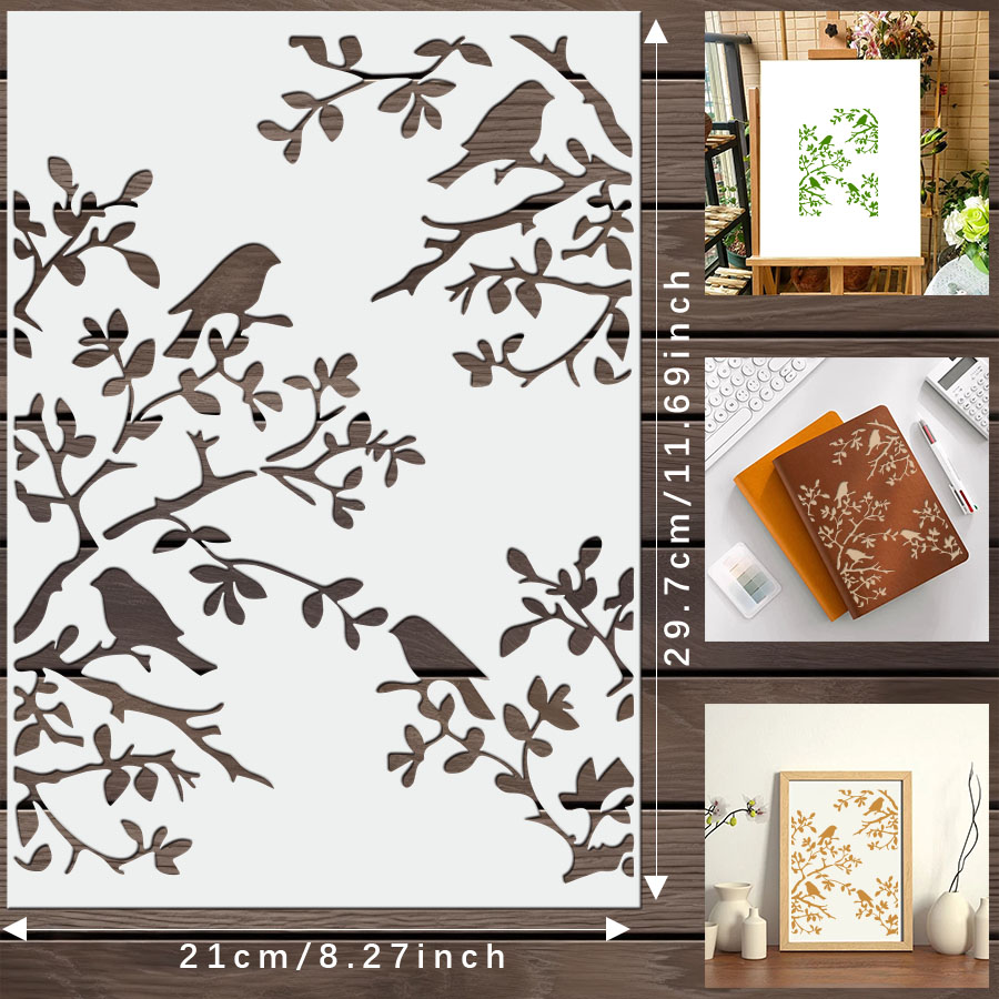 ลายฉลุกิ่งนกสำหรับตกแต่งผนัง D - Art Craft Journal บทวิจารณ์และราคา