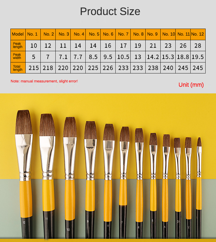 6 ชิ้น/เซ็ตweasel hair FLAT Pe - Art Craft 3 Year Old บทวิจารณ์และราคา