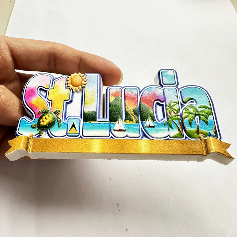 St. Lucia West Indies, Beach 3 - Art Craft Magnet บทวิจารณ์และราคา