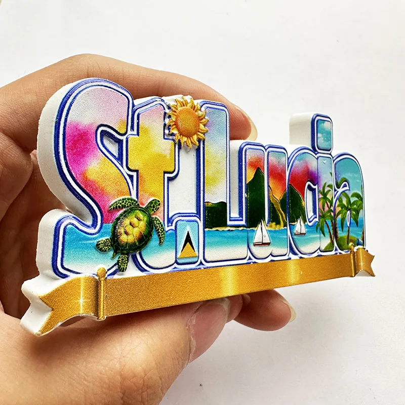 St. Lucia West Indies, Beach 3 - Art Craft Magnet บทวิจารณ์และราคา