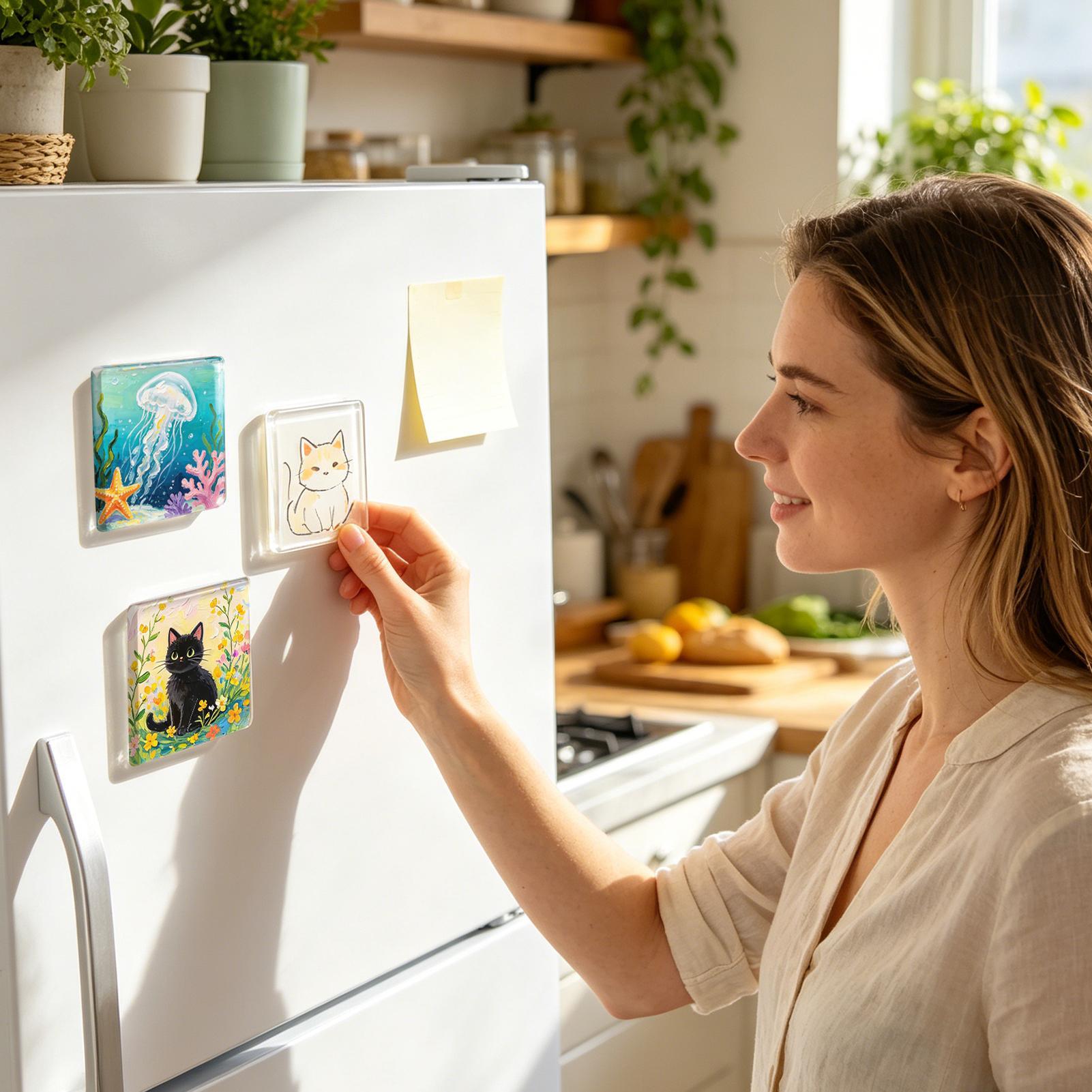 แม่เหล็กอะคริลิคทรงสี่เหลี่ยม  - Art Craft Magnet บทวิจารณ์และราคา