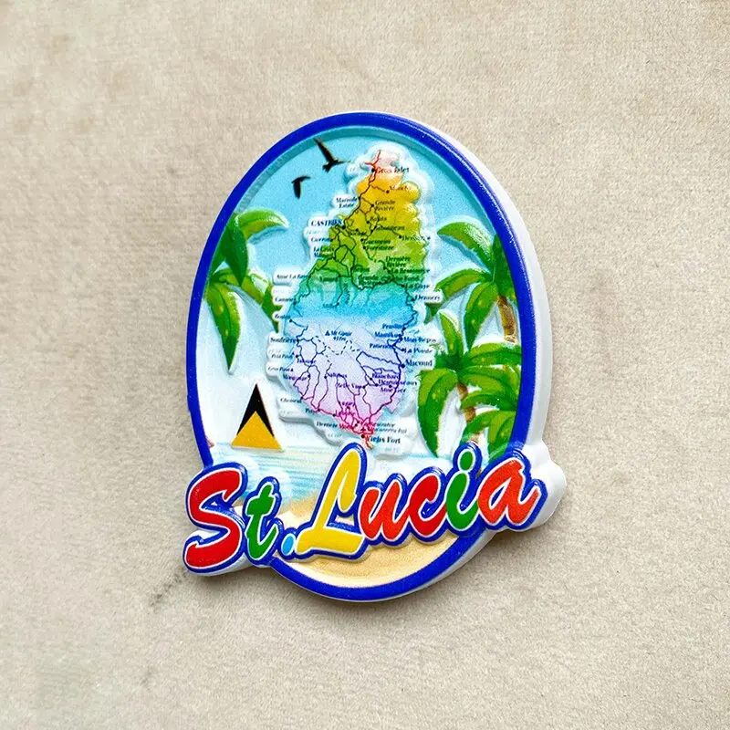 Saint Lucia ของที่ระลึกการท่อง - Art Craft Magnet บทวิจารณ์และราคา