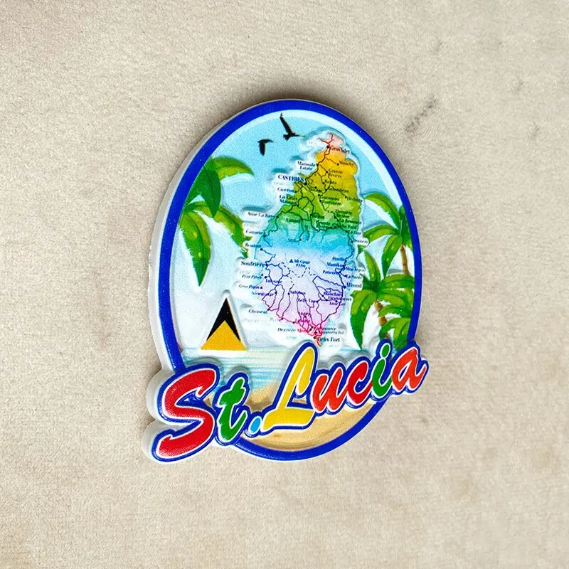 Saint Lucia ของที่ระลึกการท่อง - Art Craft Magnet บทวิจารณ์และราคา