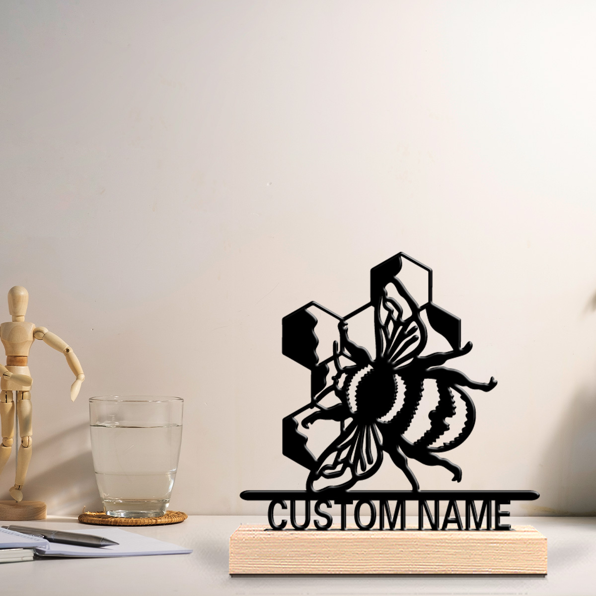 รูปปั้นผึ้งโลหะแบบเรียบง่าย 1  - Art Craft Names บทวิจารณ์และราคา