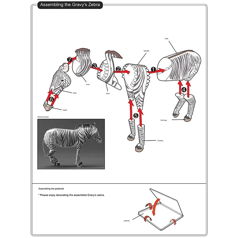 Zebra Origami Art Mini 3D พับก - Art Craft Zebra บทวิจารณ์และราคา