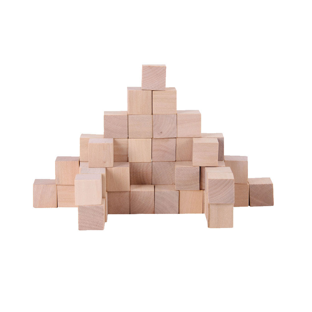 บล็อกไม้ทรงสี่เหลี่ยม 50 ชิ้น  - Art Craft Building บทวิจารณ์และราคา