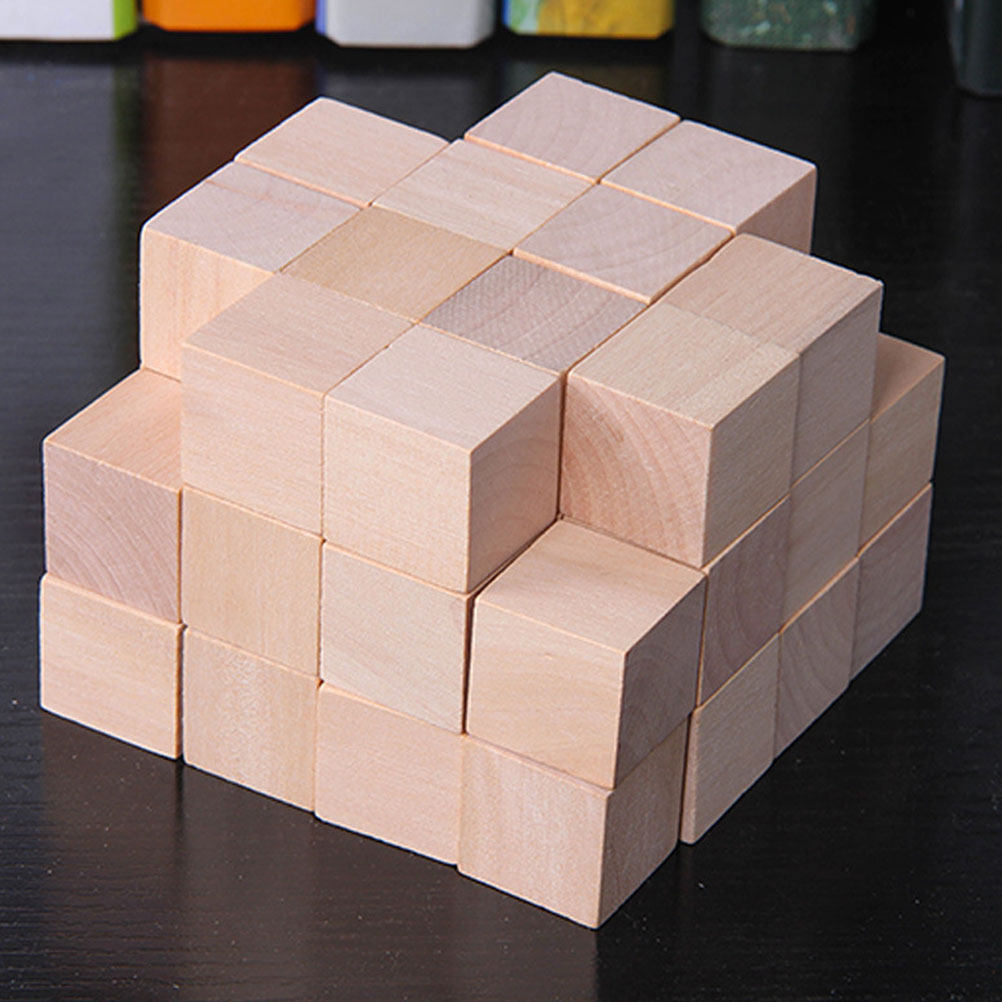 บล็อกไม้ทรงสี่เหลี่ยม 50 ชิ้น  - Art Craft Building บทวิจารณ์และราคา